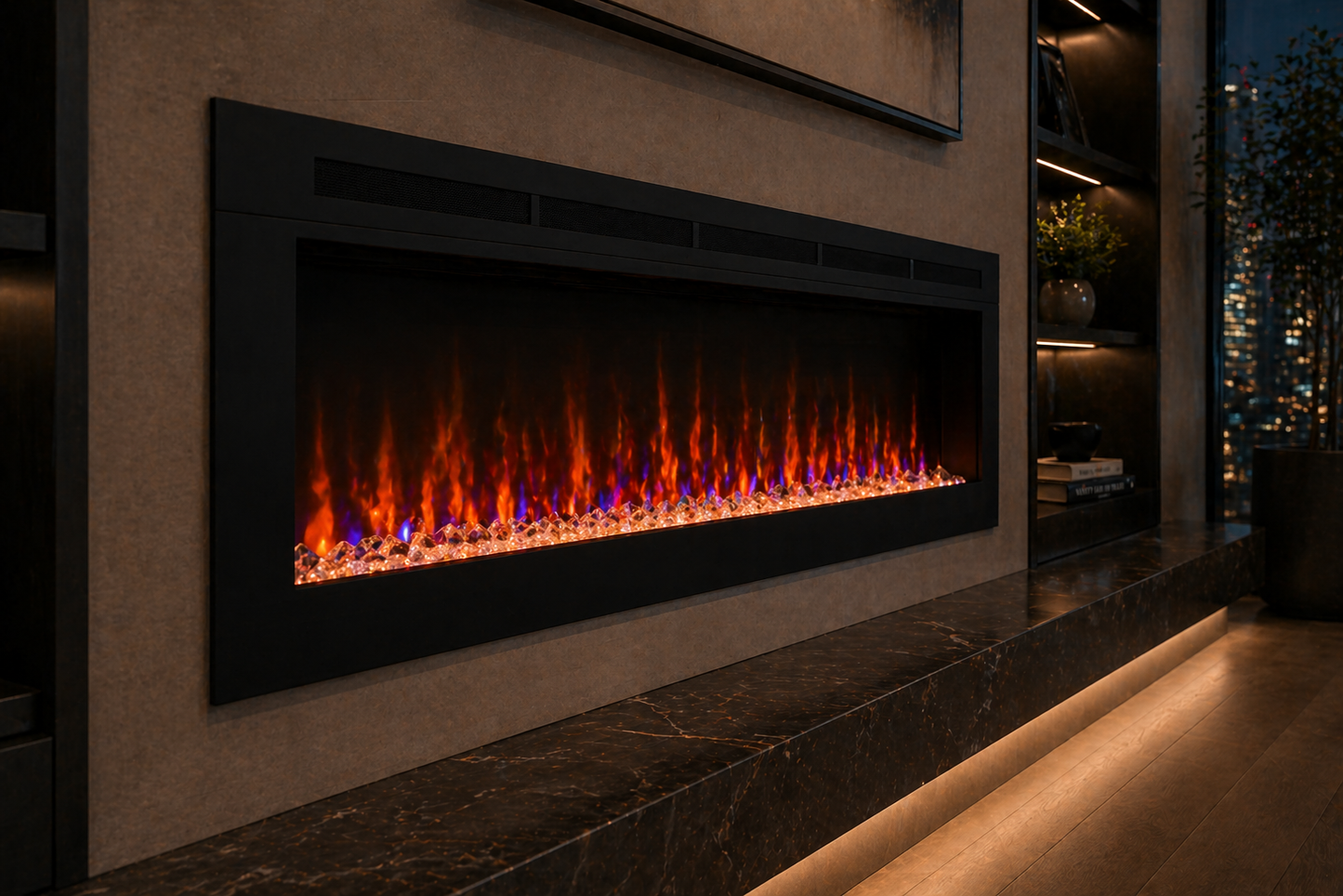 Recessed Linear Electric Fireplace