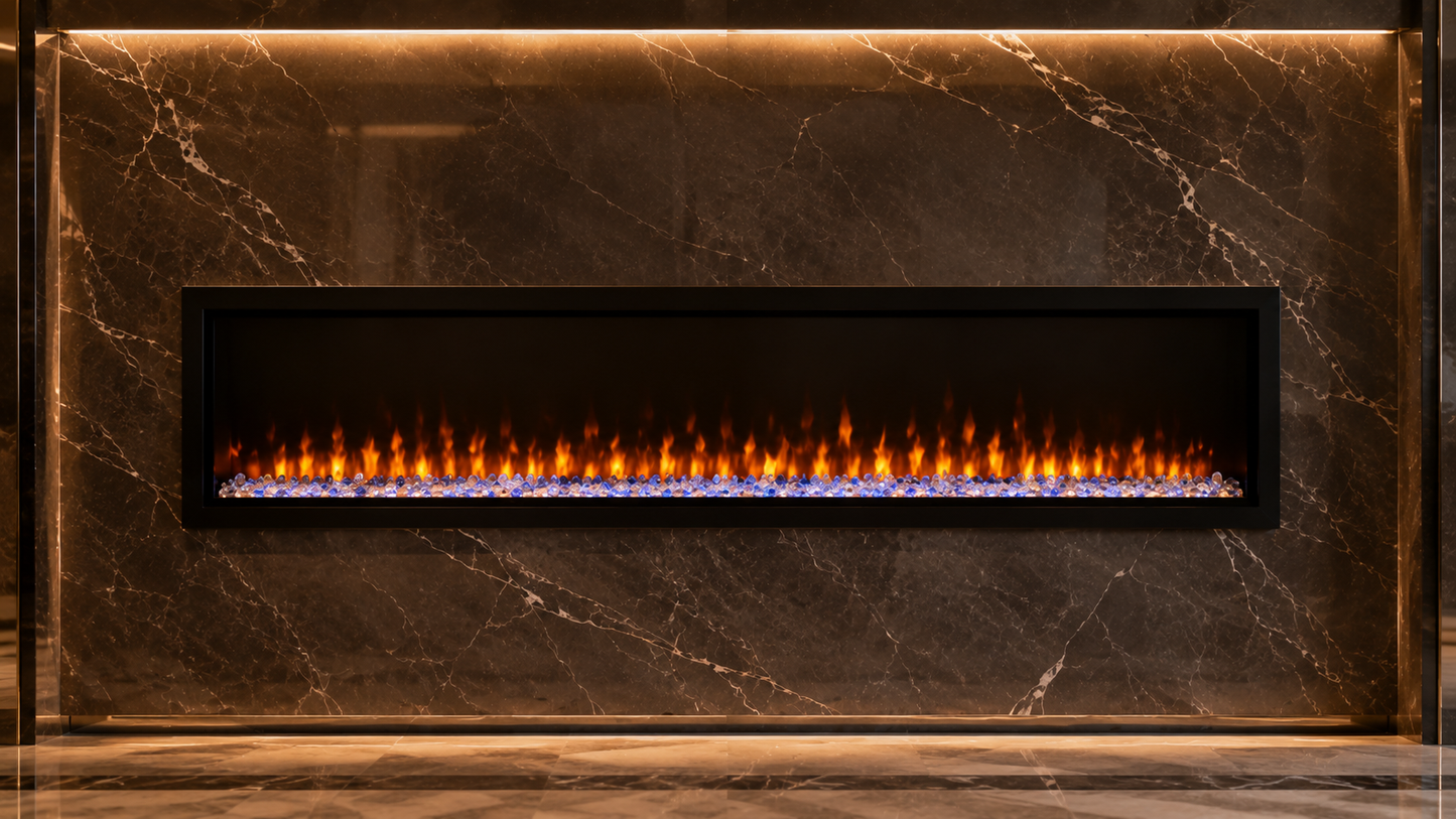 60" Flush Wall Linear Electric Fireplace