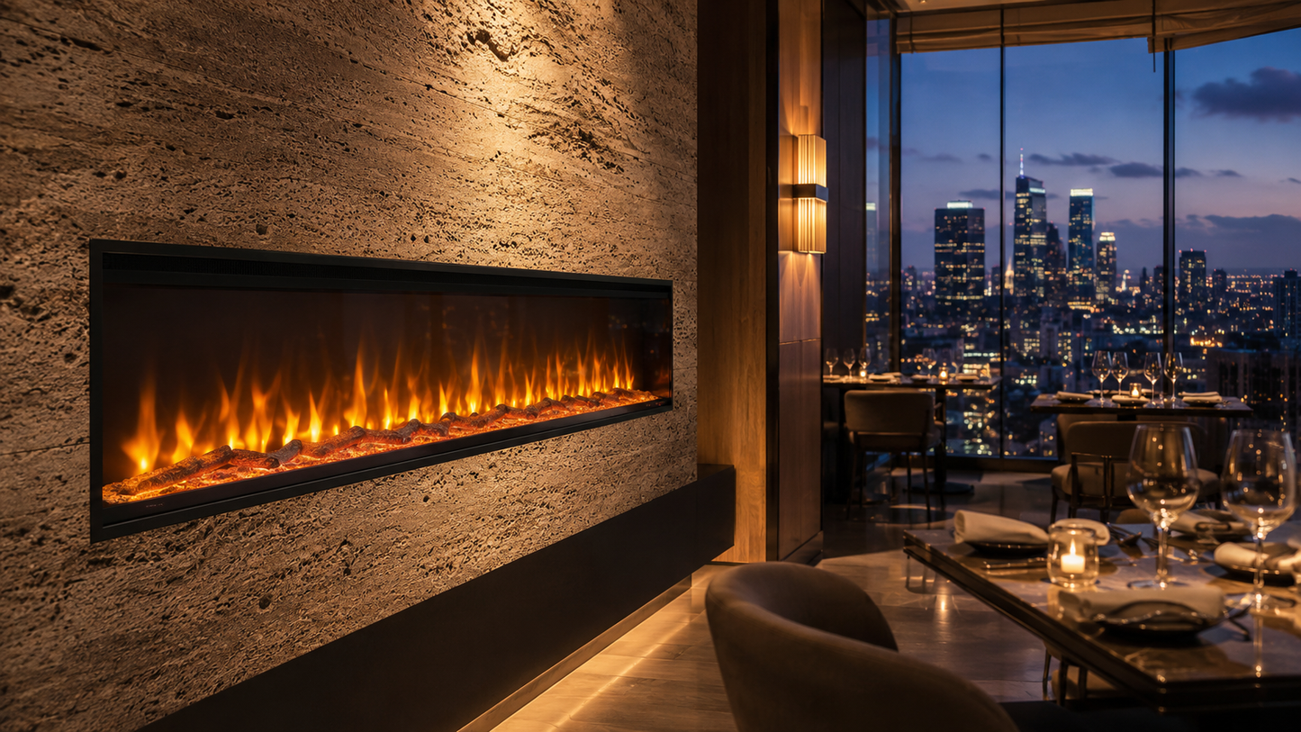 72" Recessed Linear Electric Fireplace