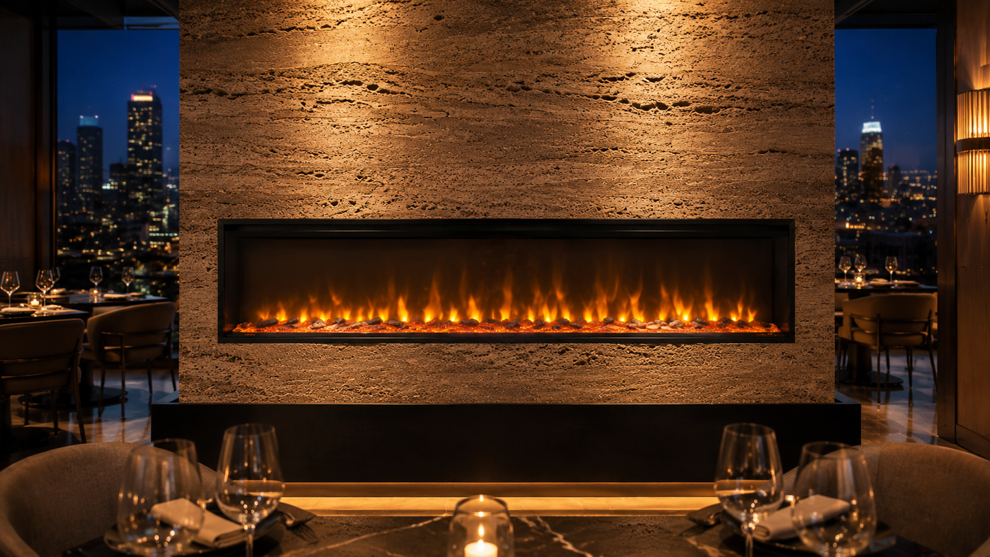 72" Recessed Linear Electric Fireplace