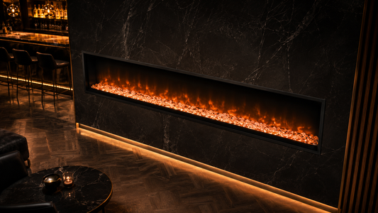 72" Modern Recessed Electric Fireplace
