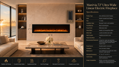 72" Ultra-Wide Linear Electric Fireplace