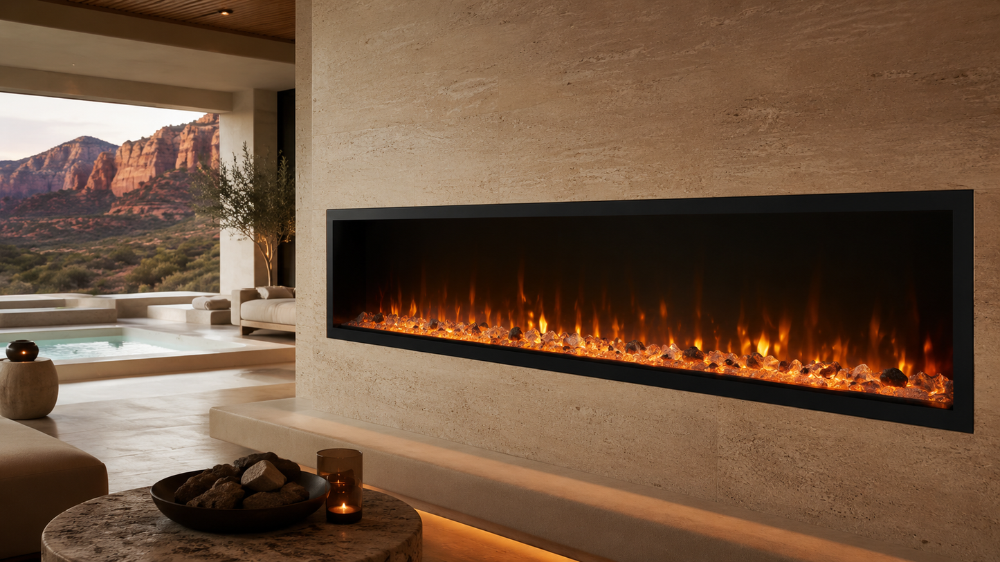 72" Designer Linear Electric Fireplace