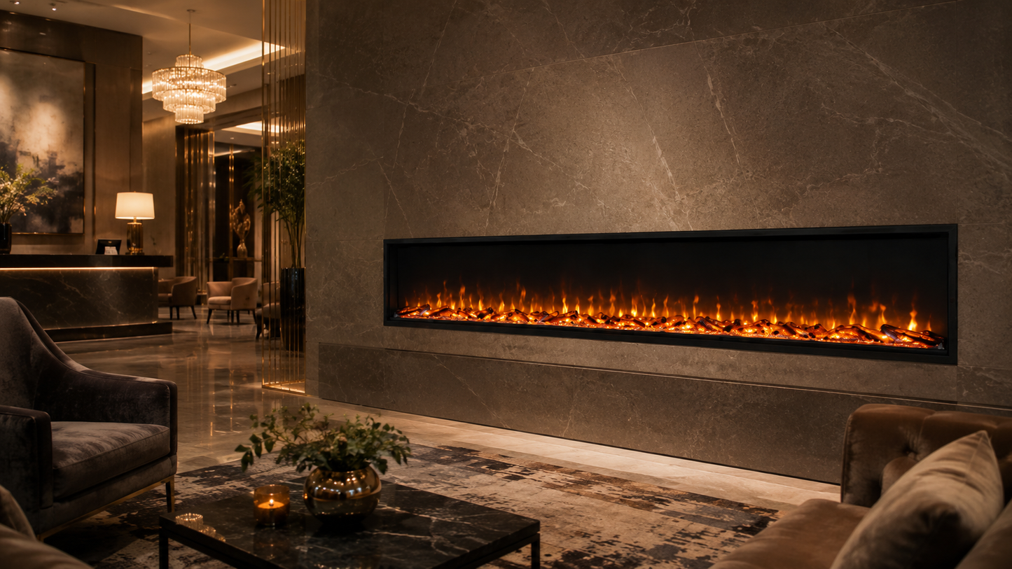 72" Panoramic Linear Electric Fireplace
