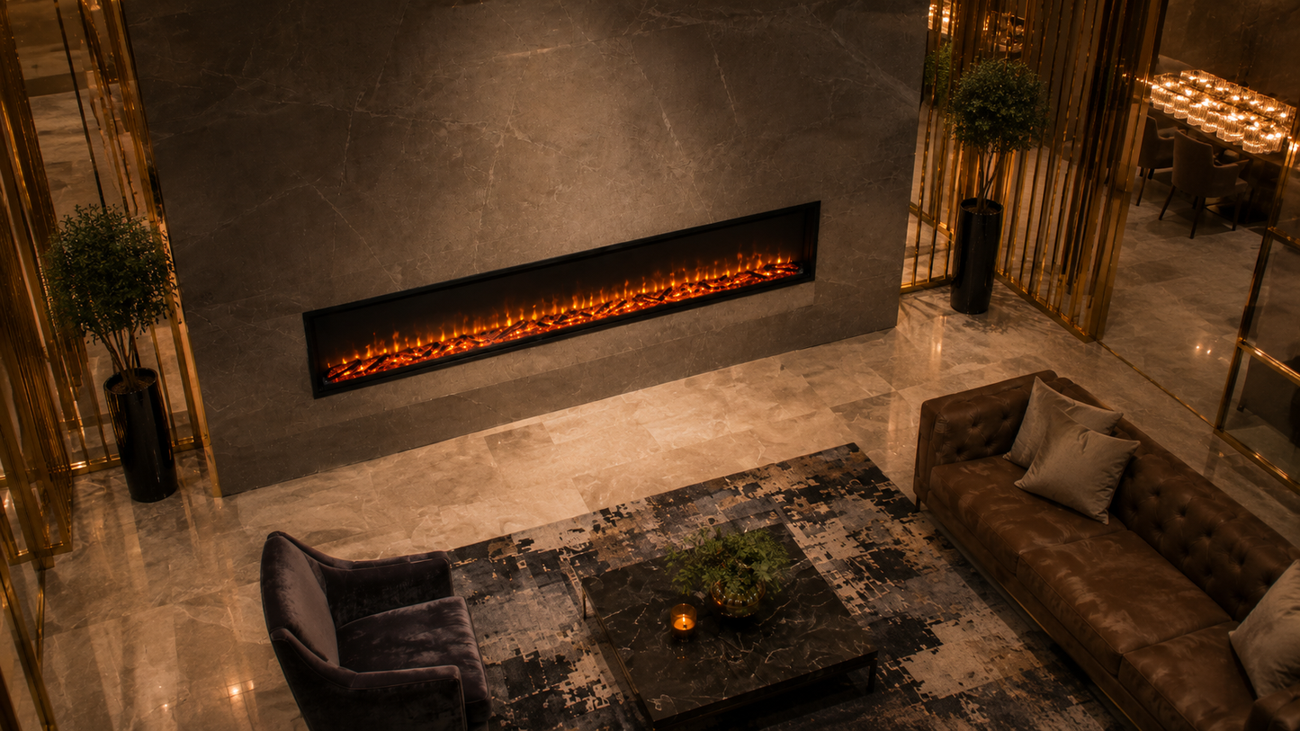 72" Panoramic Linear Electric Fireplace