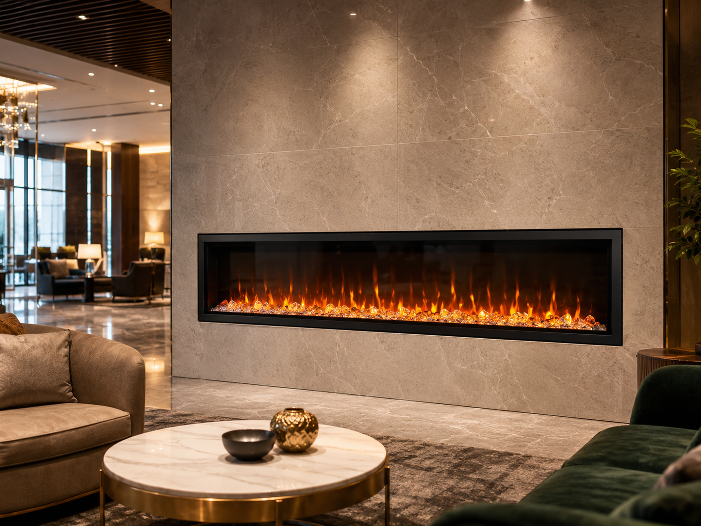 74" Premium Smart Linear Electric Fireplace