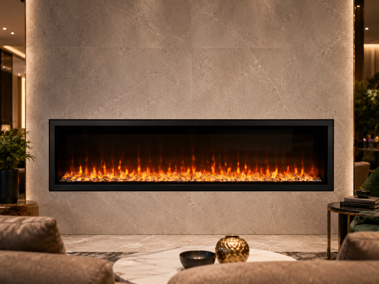74" Premium Smart Linear Electric Fireplace