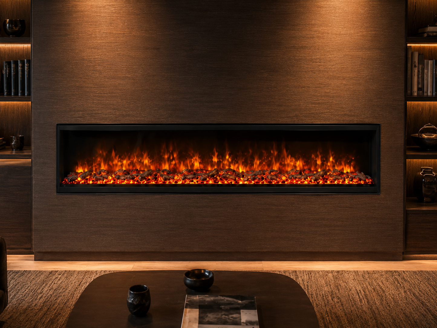 78" Designer Recessed Linear Electric Fireplace
