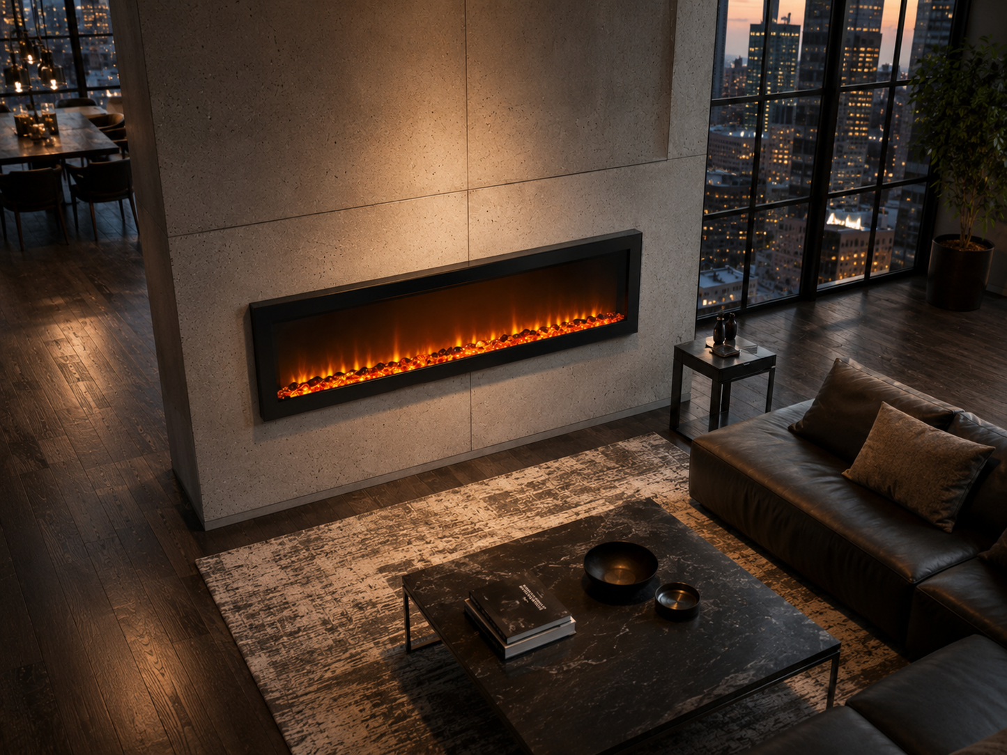 50" Wall-Mounted Electric Fireplace