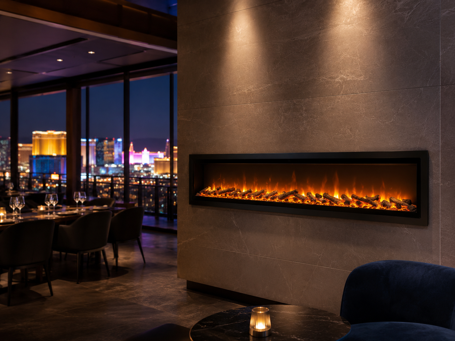 60" Wall-Mounted Linear Electric Fireplace