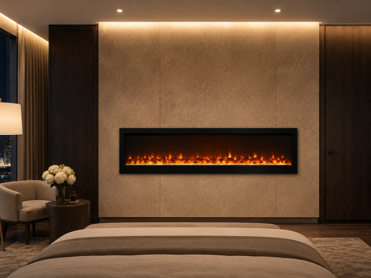 72" Wall-Mounted Linear Electric Fireplace