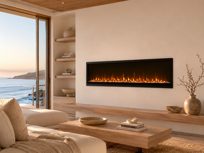 60" Modern Wall Fireplace with Flame-Only Mode