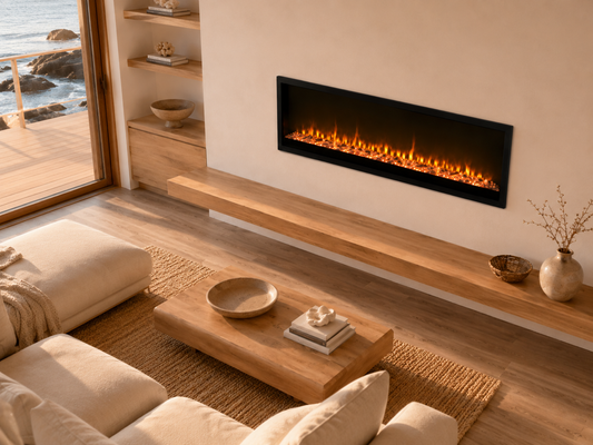 60" Modern Wall Fireplace with Flame-Only Mode
