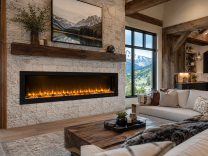 72" Premium Wall-Mounted Media Fireplace