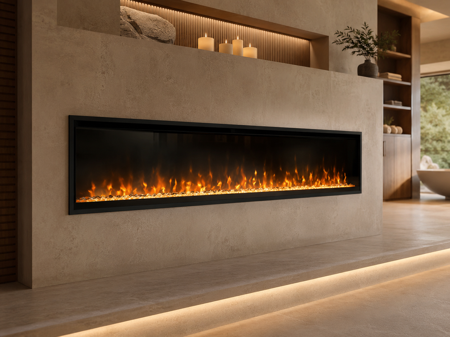60" Built-In Linear Electric Fireplace