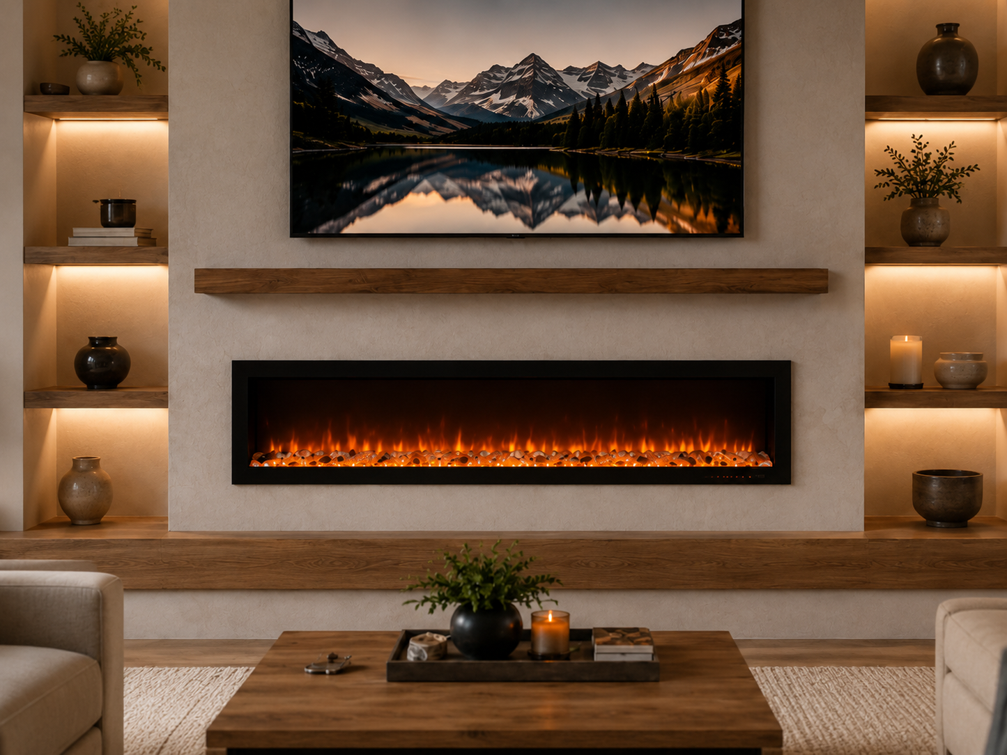 60" Built-In Linear Electric Fireplace