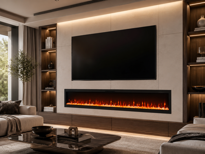 72" Built-In Media Wall Electric Fireplace