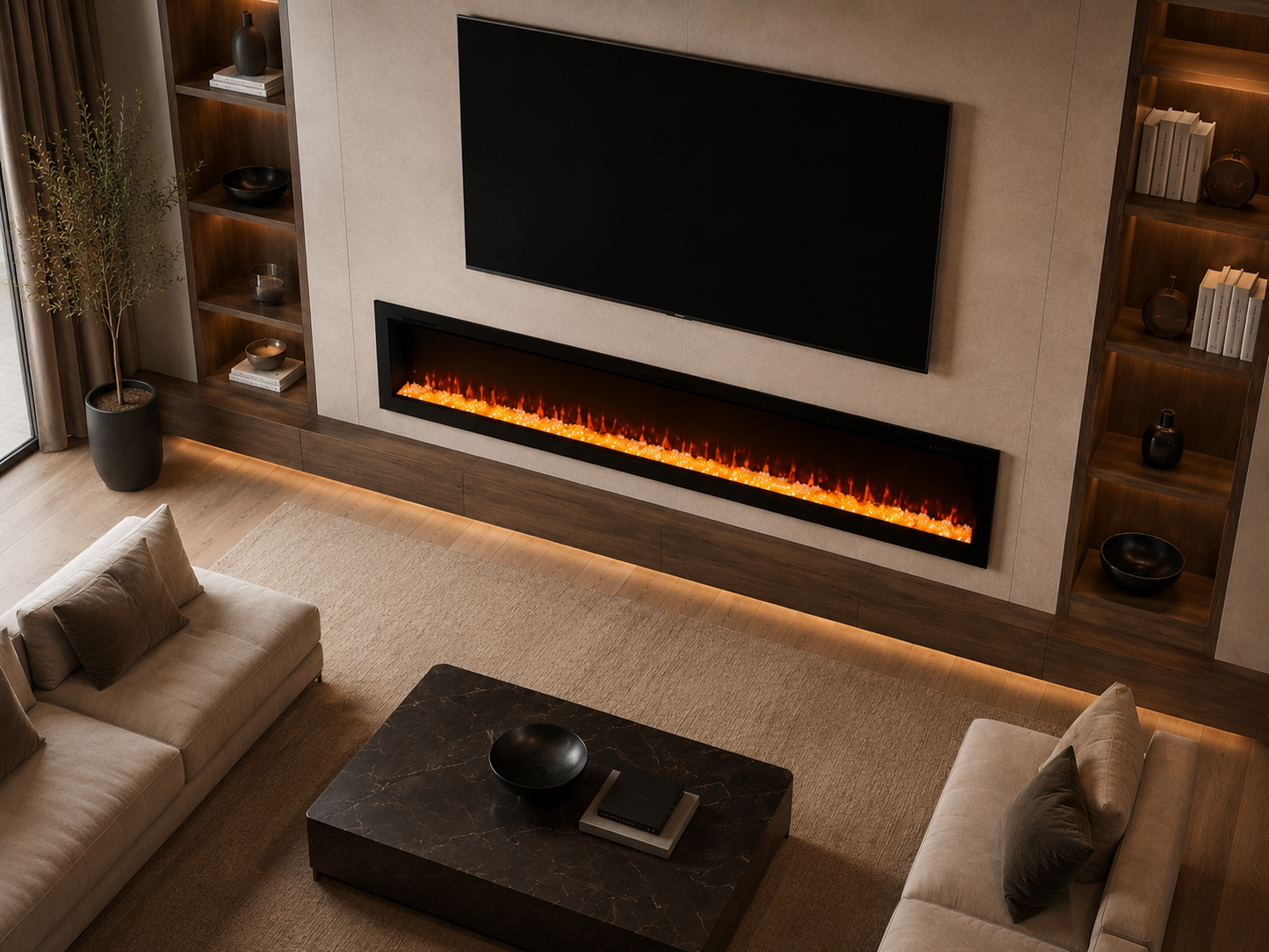 80" Built-In Premium Electric Fireplace