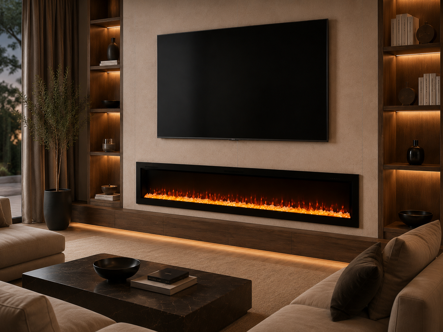 80" Built-In Premium Electric Fireplace
