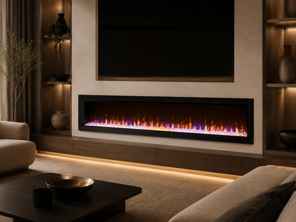 60" Built-In Fireplace with Multi-Color Flames