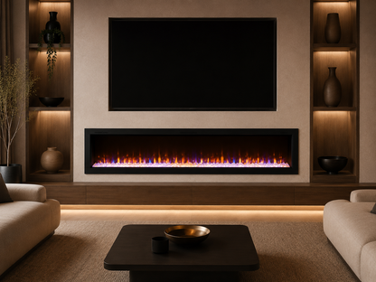 60" Built-In Fireplace with Multi-Color Flames