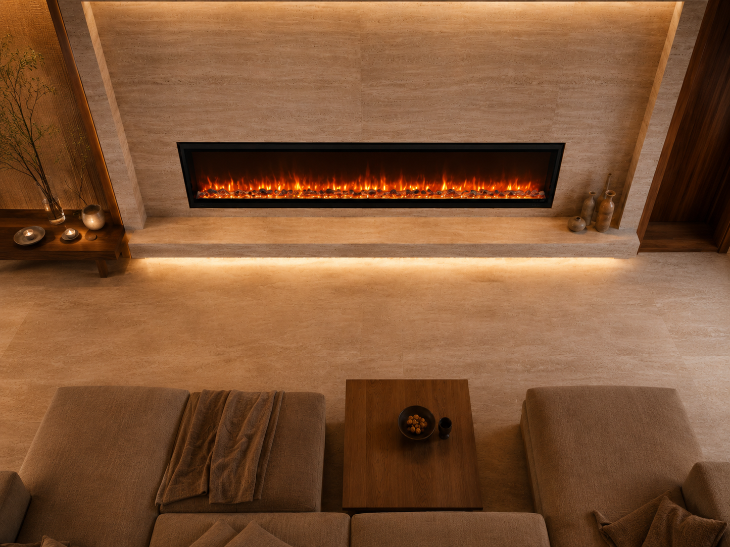 74" Premium Smart Media Wall Fireplace