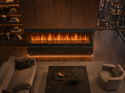 80" Premium 3-Sided Media Wall Fireplace