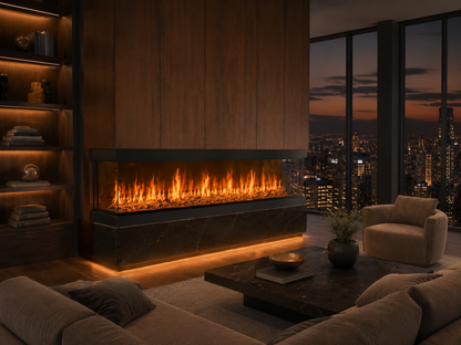 80" Premium 3-Sided Media Wall Fireplace