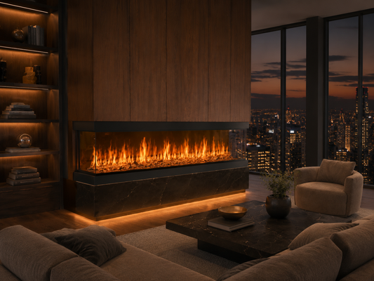 80" Premium 3-Sided Media Wall Fireplace