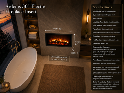 36" Electric Fireplace Insert