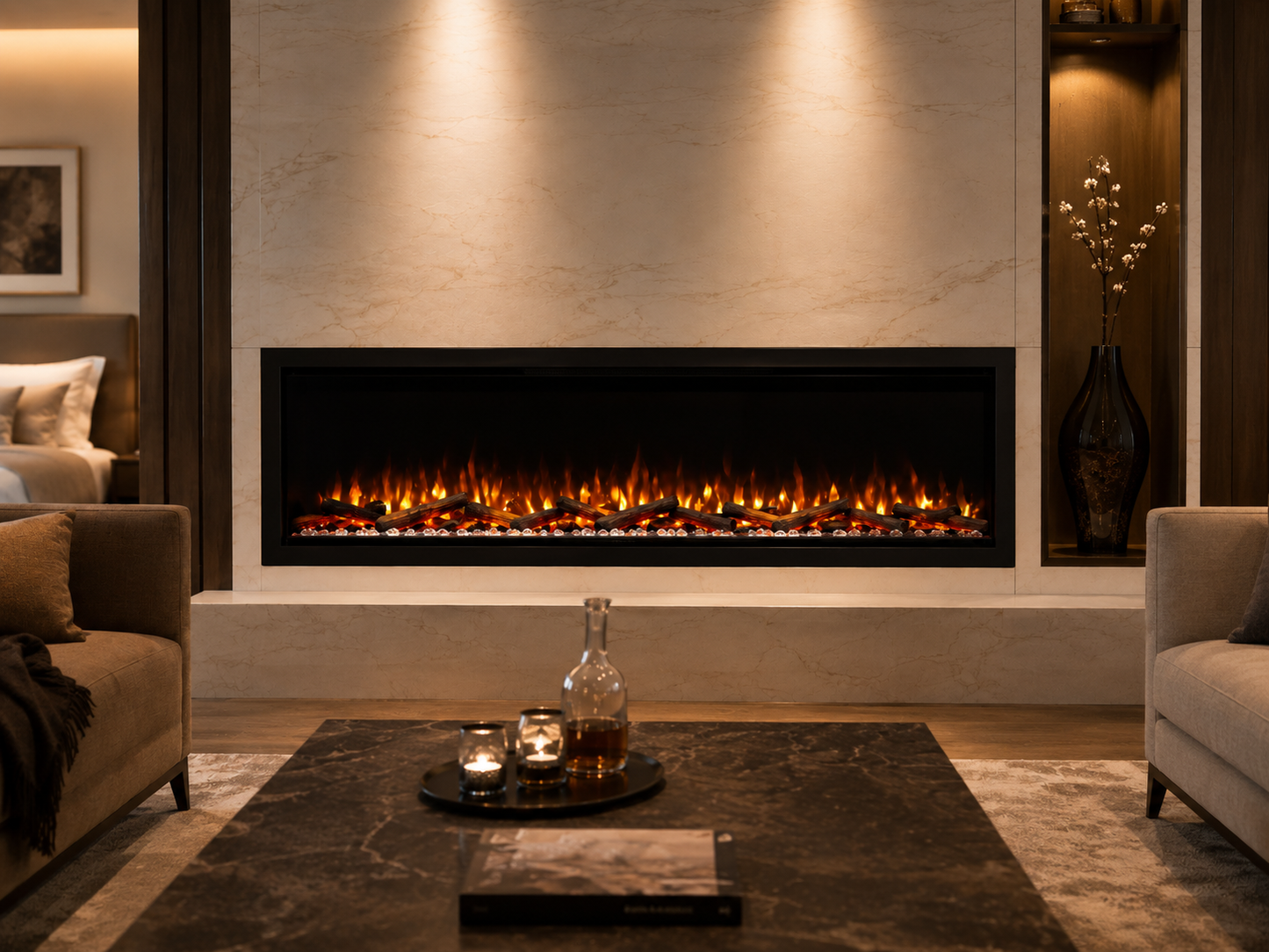 60" Premium Electric Fireplace Insert