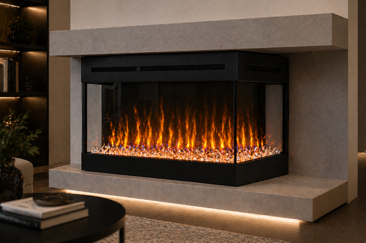 3-Sided Glass Electric Fireplace