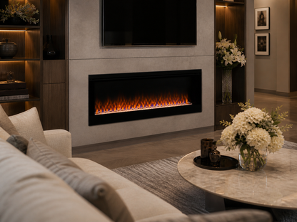 50" Modern Media Wall Recessed Fireplace