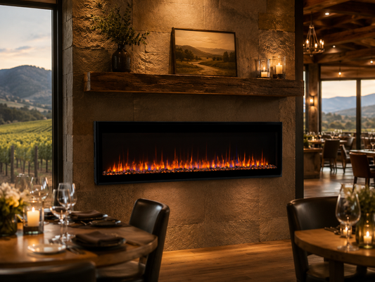 50" Low-Profile Linear Fireplace for Media Walls