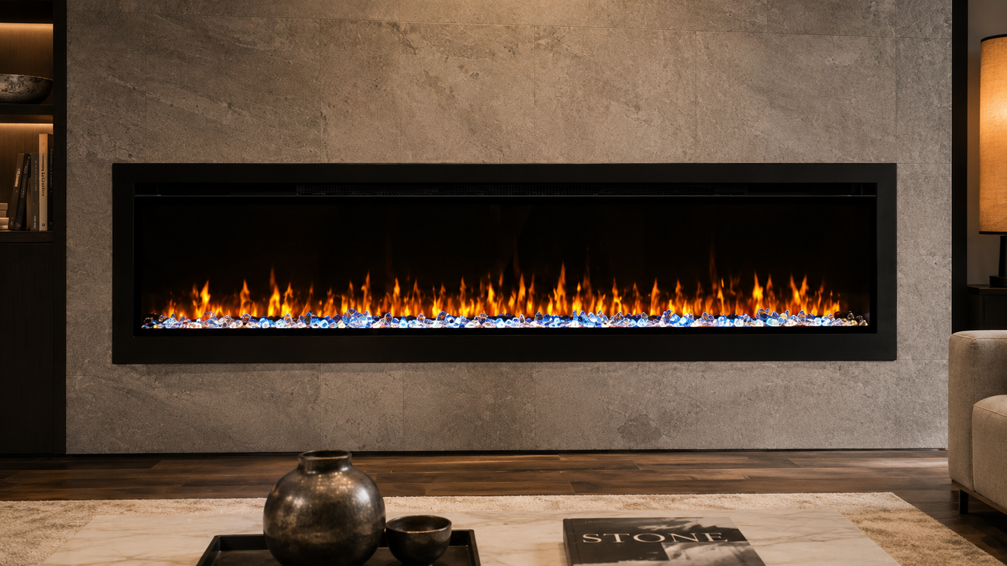 60" Crystal Ember Linear Electric Fireplace