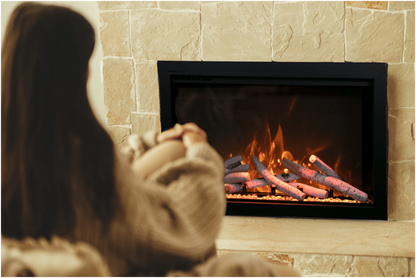 Amantii Traditional Bespoke electric fireplace — series product view; size and optional media vary