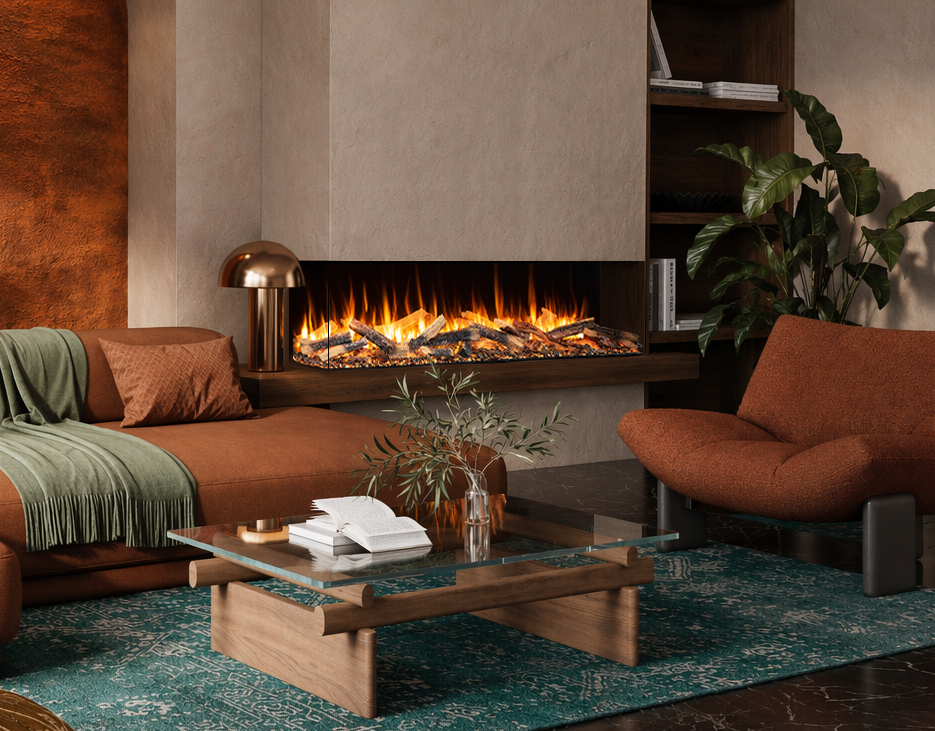 Amantii LumaForest electric fireplace — series installation inspiration