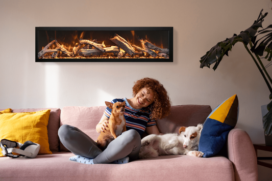 Remii Extra Tall 55-inch built-in electric fireplace front view