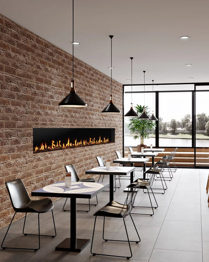 EcoSmart Fire Motion electric fireplace single sided commercial installation inspiration