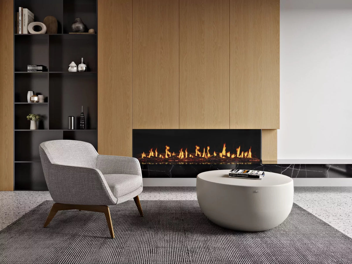 EcoSmart Fire Motion electric fireplace right corner residential installation inspiration