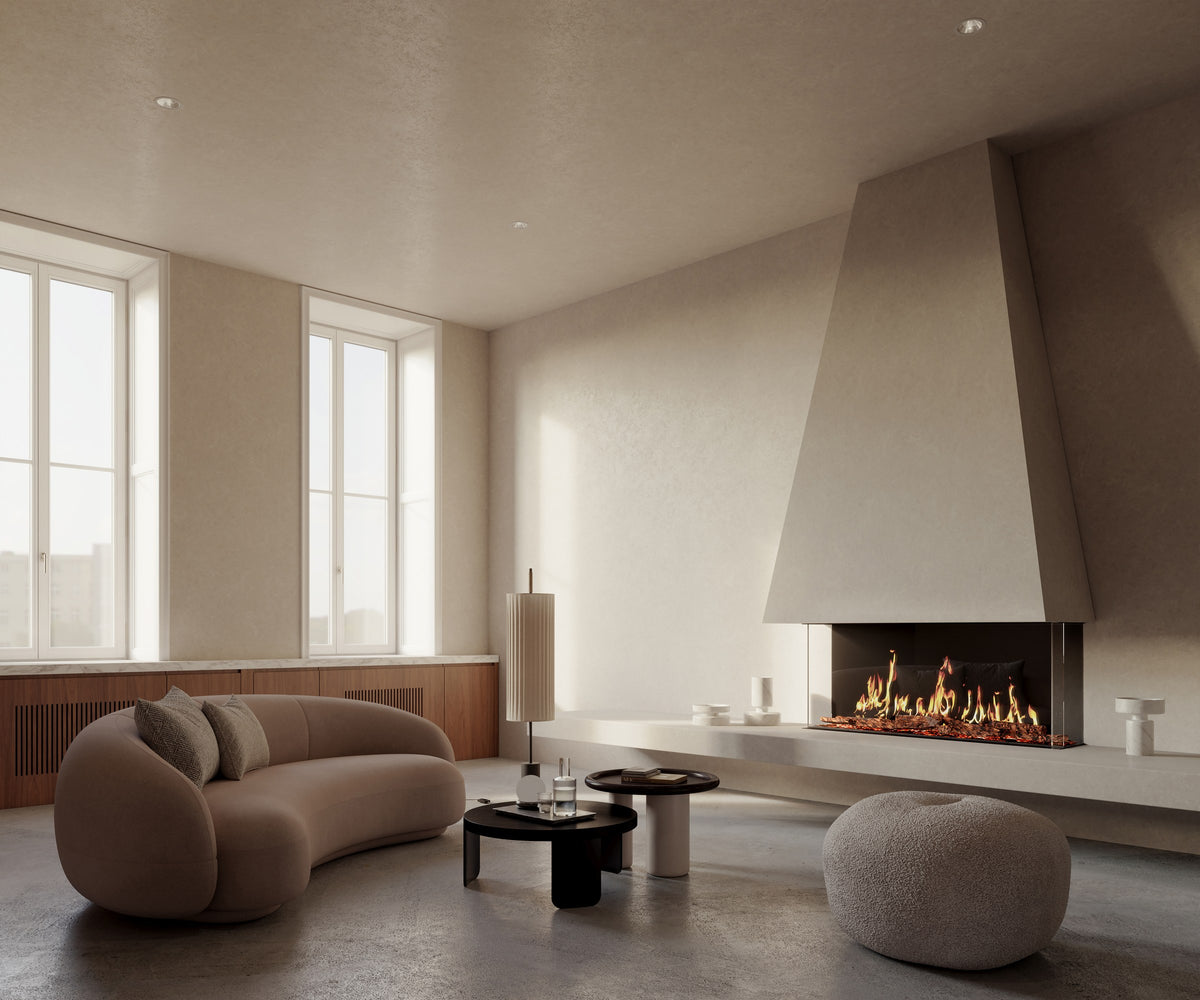 EcoSmart Fire Motion bay electric fireplace installation inspiration