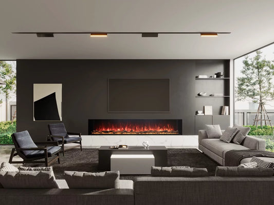 EcoSmart Fire Switch electric fireplace single sided interior installation inspiration