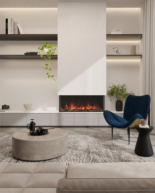 EcoSmart Fire Switch 44 bay electric fireplace in a modern lounge
