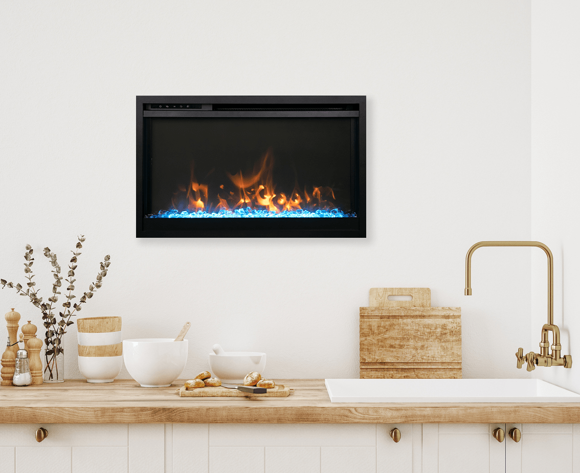 Amantii Traditional Xtra Slim electric fireplace — series product view; size and optional media vary