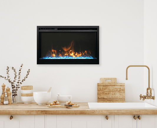 Amantii Traditional Xtra Slim electric fireplace — series product view; size and optional media vary