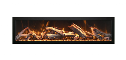 Remii DEEP series electric fireplace with optional log media and warm flames