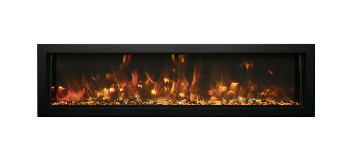 Remii DEEP series electric fireplace with brown media and warm flames