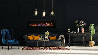 Remii DEEP series electric fireplace living room installation inspiration