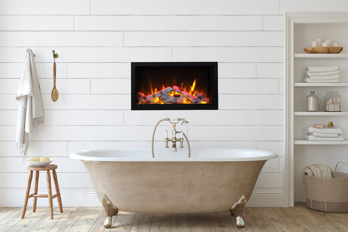 Remii Extra Tall series fireplace bathroom installation inspiration