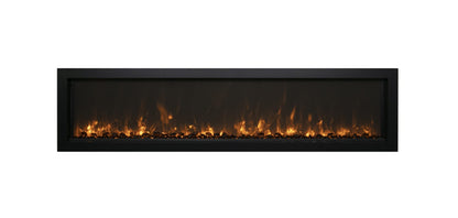 Remii Extra Slim series electric fireplace with optional sable media and yellow flames